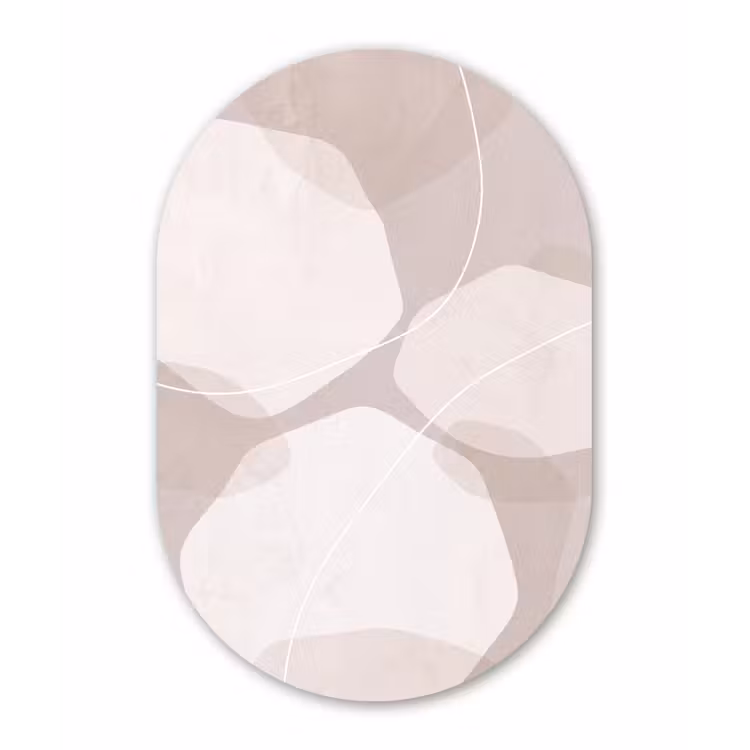 Oval - Plastic - Abstract - Shapes - Beige - Abstract - Vormen - Beige Wandcirkel Ovaal Forex klein