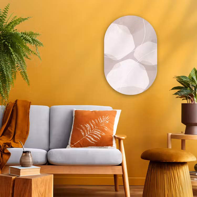 Oval - Plastic - Abstract - Shapes - Beige - Abstract - Vormen - Beige Wandcirkel Ovaal Forex klein