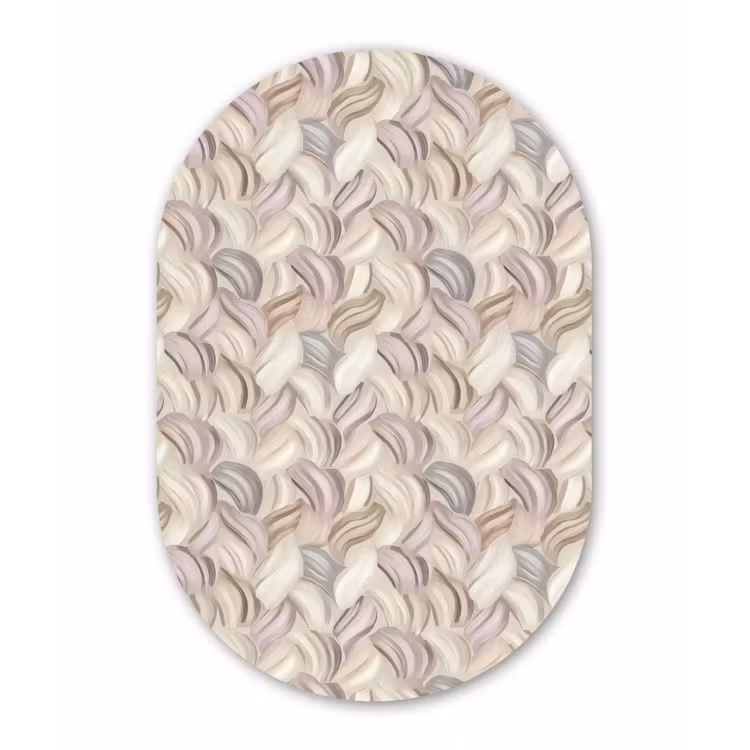 Abstract - Golvend - Pastel Wandcirkel Ovaal Forex klein 630 -3d