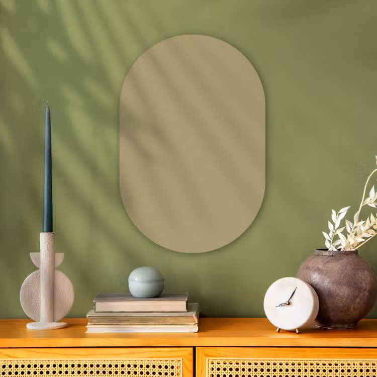 Antique - Moss - Groen Wandcirkel Ovaal Forex klein 630 -sfeer2