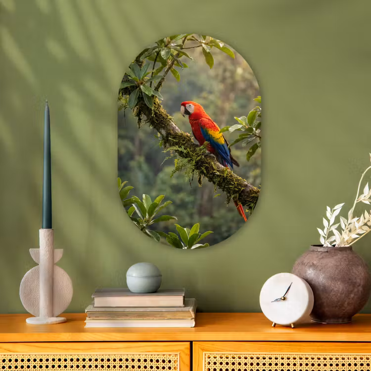 Ara - Jungle - Rood Wandcirkel Ovaal Forex klein -sfeer2