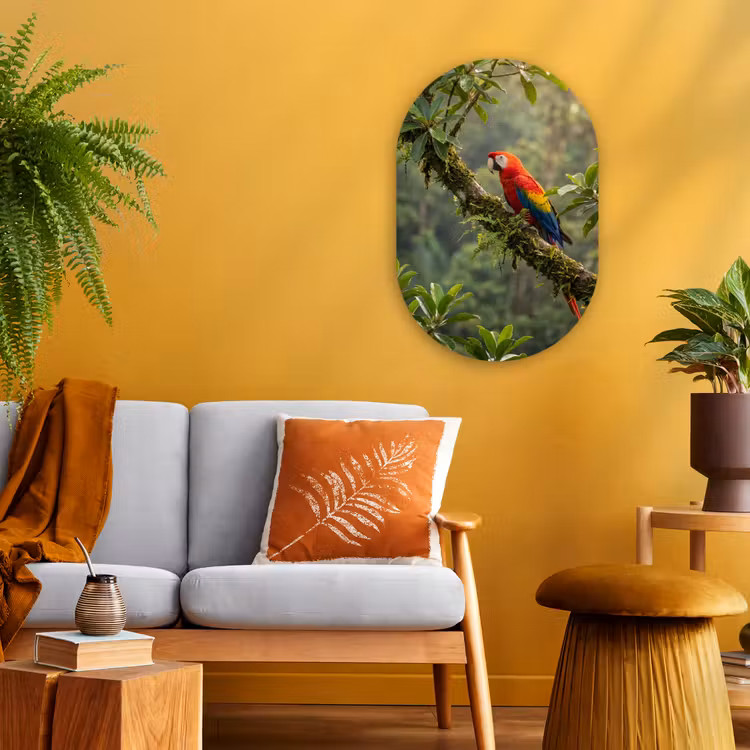 Ara - Jungle - Rood Wandcirkel Ovaal Forex klein -sfeer4
