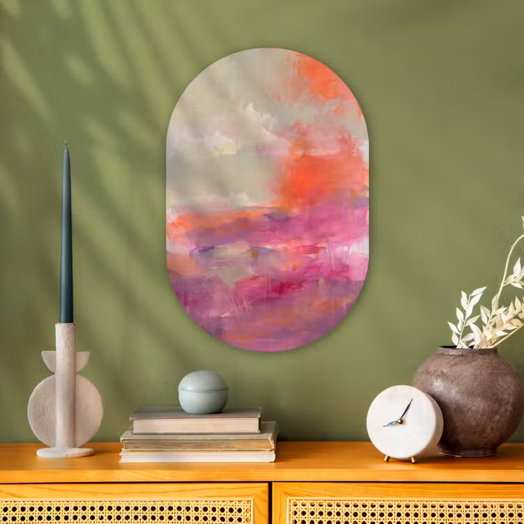 Kunst - Vloeiend - Overgangen - Oranje Wandcirkel Ovaal Forex klein -sfeer2