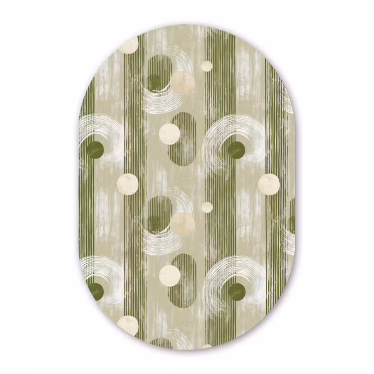 Artistiek - Modern - Groen Wandcirkel Ovaal Forex klein 630 -3d