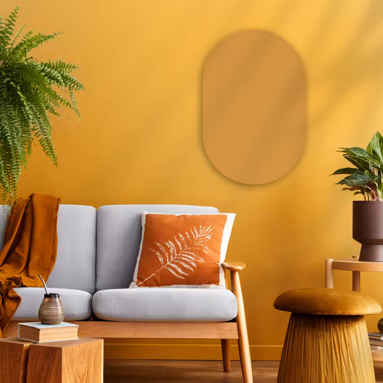 Autumn - Mustard - Geel Wandcirkel Ovaal Forex klein 630 -sfeer4