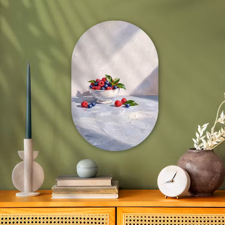Oval - Plastic - Berries - Bowl - Food - Bessen - Kom - Eten Wandcirkel Ovaal Forex klein