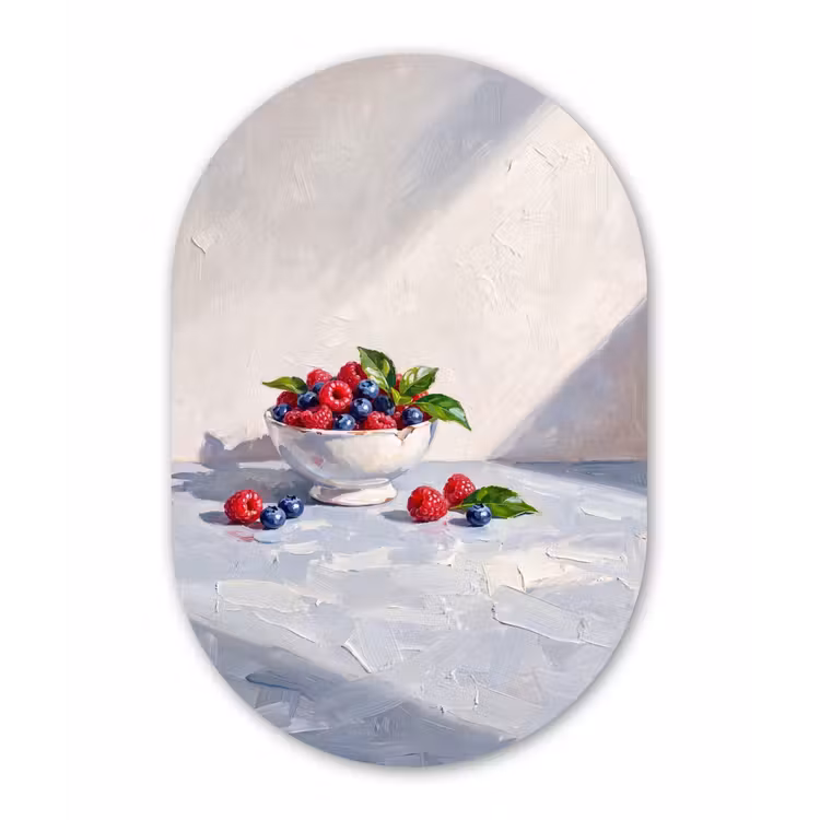 Oval - Plastic - Berries - Bowl - Food - Bessen - Kom - Eten Wandcirkel Ovaal Forex klein