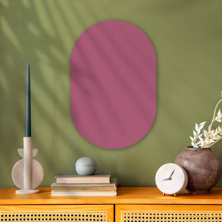 Berry - Roze -Pink Wandcirkel Ovaal Forex klein 630 -sfeer2