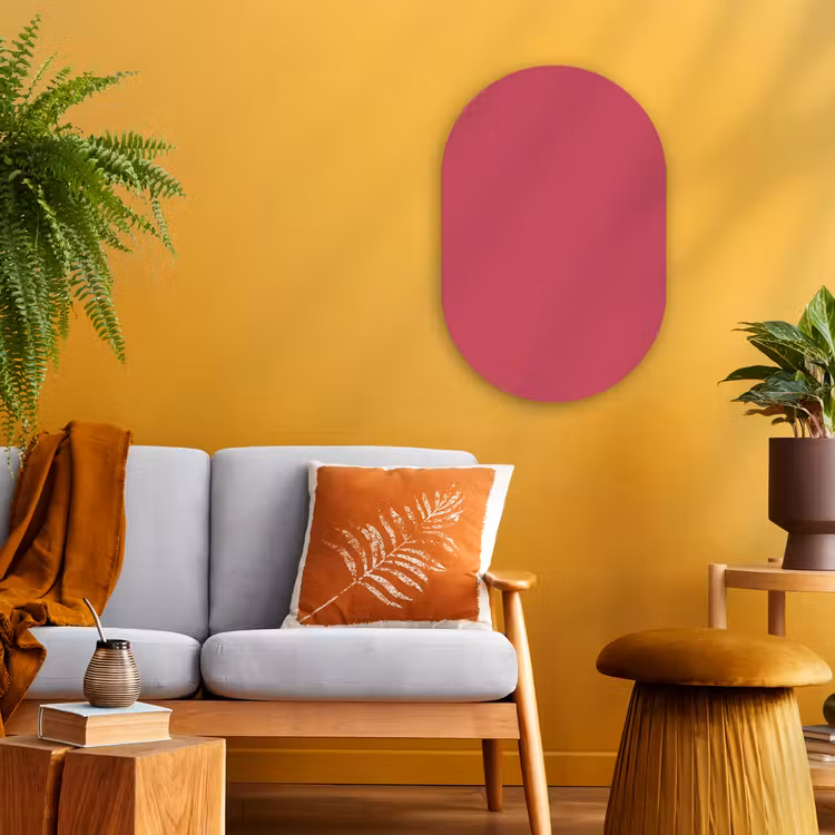 Bold - Berry - Rood Wandcirkel Ovaal Forex klein 630 -sfeer4