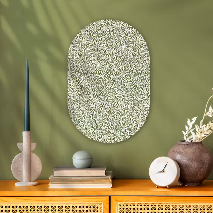 Botanisch - Takken - Groen Wandcirkel Ovaal Forex klein 630 -sfeer2