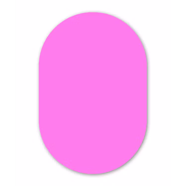 Bright - Orchid - Roze Wandcirkel Ovaal Forex klein 630 -3d