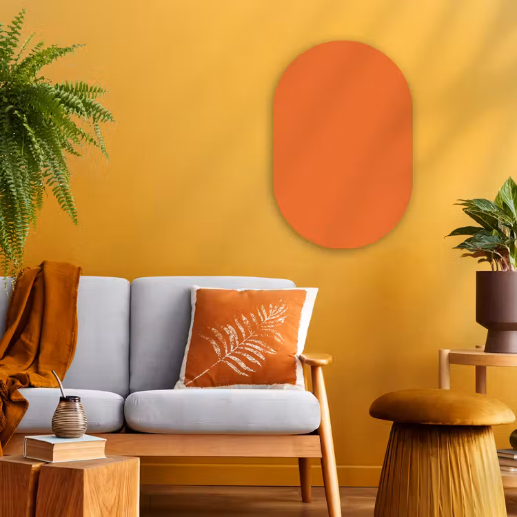 Burnt - Sienna - Oranje Wandcirkel Ovaal Forex klein 630 -sfeer4