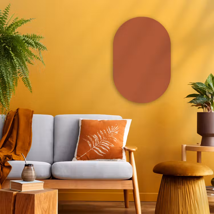 Burnt - Sienna - Oranje Wandcirkel Ovaal Forex klein 630 -sfeer4