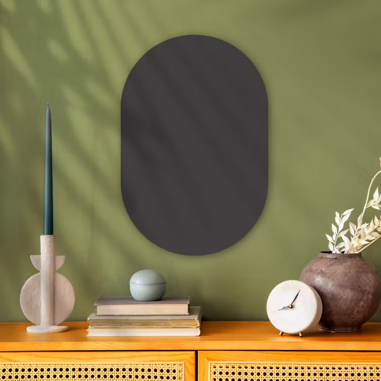 Charcoal - Grijs- Grey Wandcirkel Ovaal Forex klein 630 -sfeer2