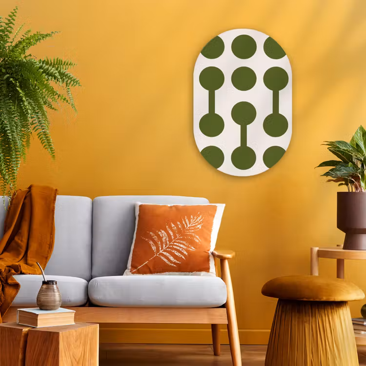 Cirkels - Geometrisch - Abstract - Modern - Groen Wandcirkel Ovaal Forex klein -sfeer4