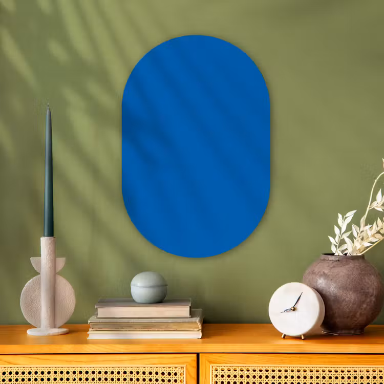 Classic - Azure - Blauw Wandcirkel Ovaal Forex klein 630 -sfeer2