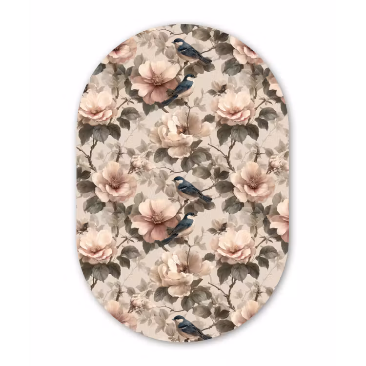 Klassiek - Vogels - Kleurrijk Wandcirkel Ovaal Forex klein 630 -3d