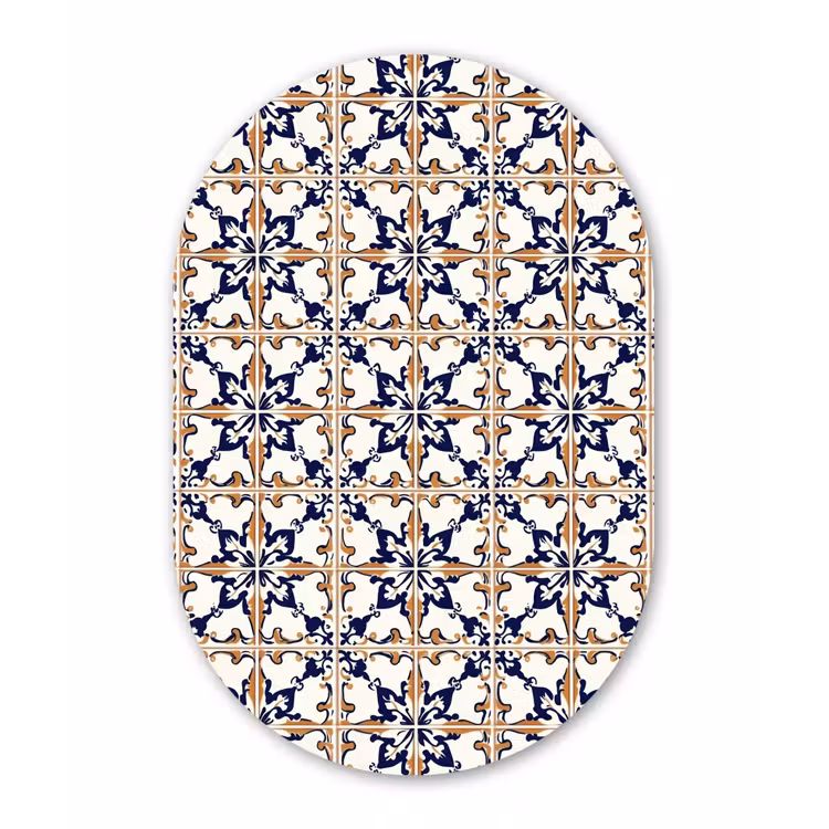 Klassiek - Patroon - Kleurrijk Wandcirkel Ovaal Forex klein 630 -3d