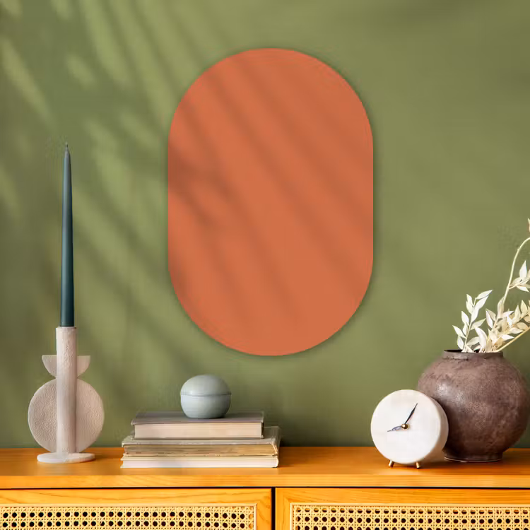 Classic - Terracotta - Oranje Wandcirkel Ovaal Forex klein 630 -sfeer2