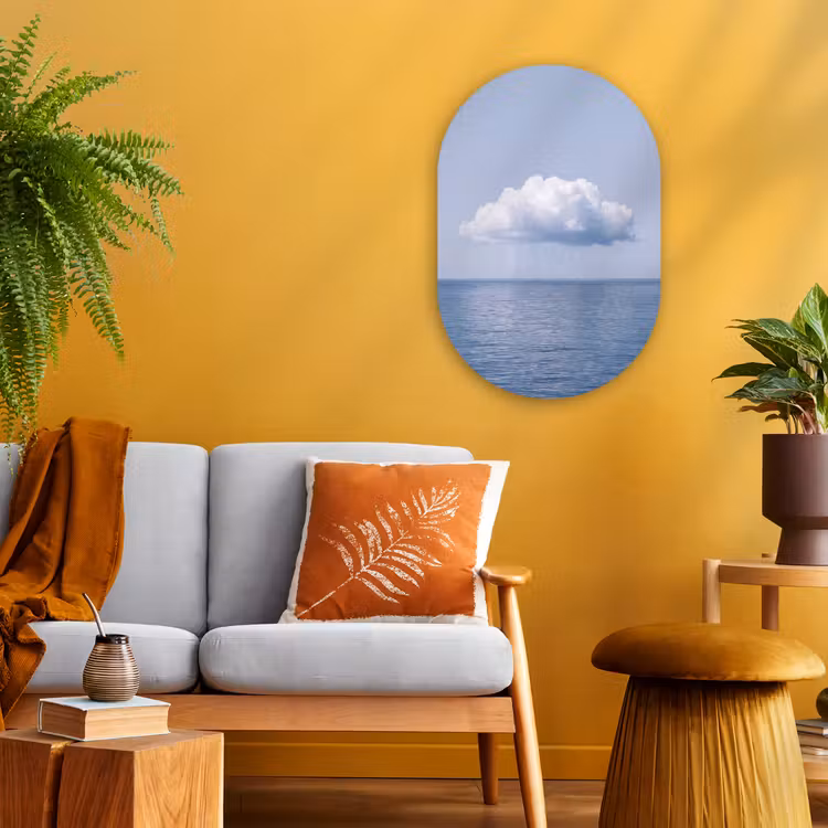Oval - Plastic - Cloud - Rain - Nature - Wolk - Regen - Natuur Wandcirkel Ovaal Forex klein