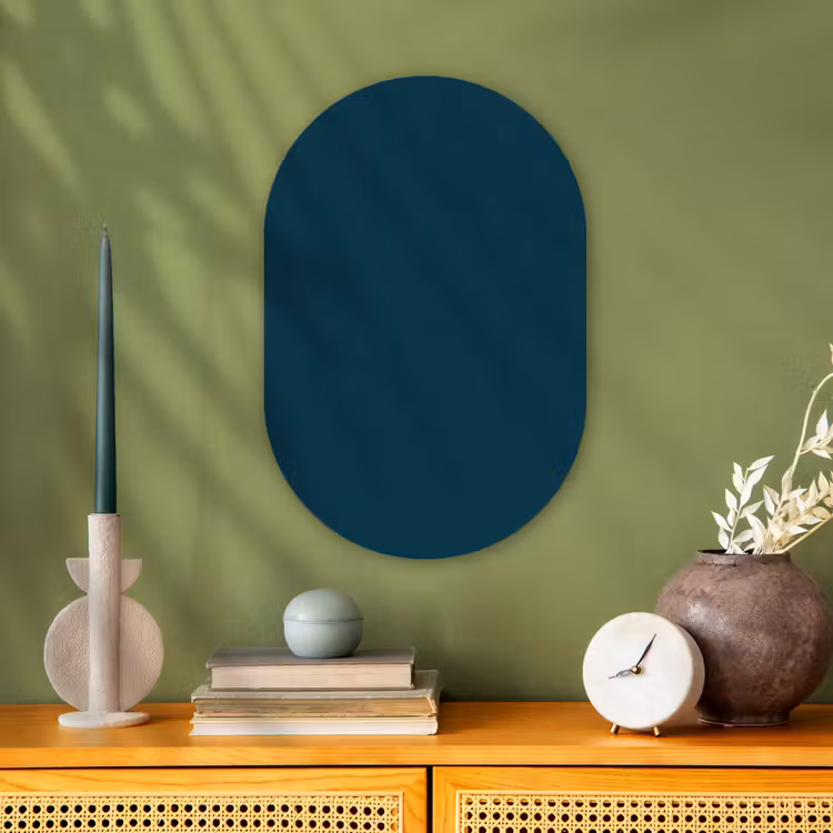 Dark - Indigo - Blauw Wandcirkel Ovaal Forex klein 630 -sfeer2