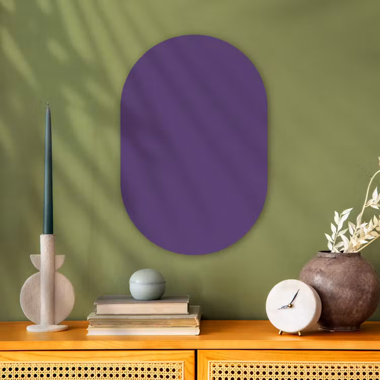 Deep - Plum - Paars Wandcirkel Ovaal Forex klein 630 -sfeer2
