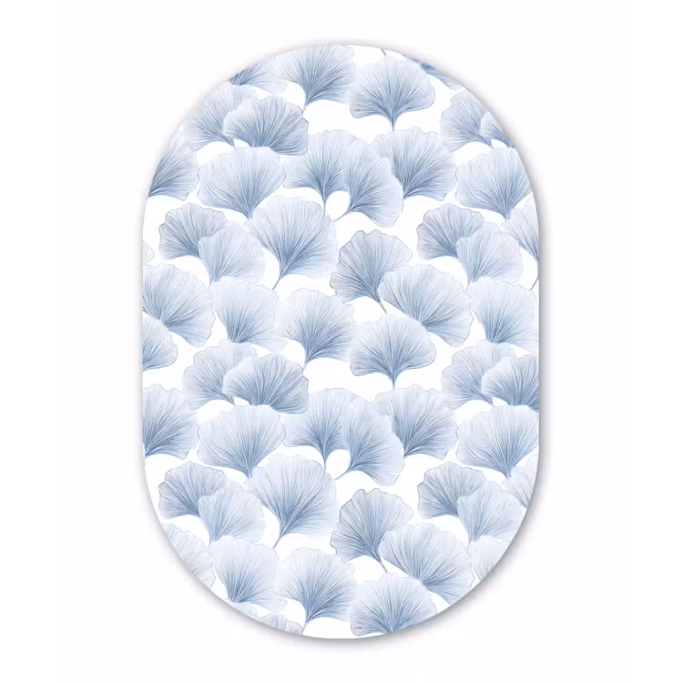 Waaier - Modern - Blauw Wandcirkel Ovaal Forex klein 630 -3d