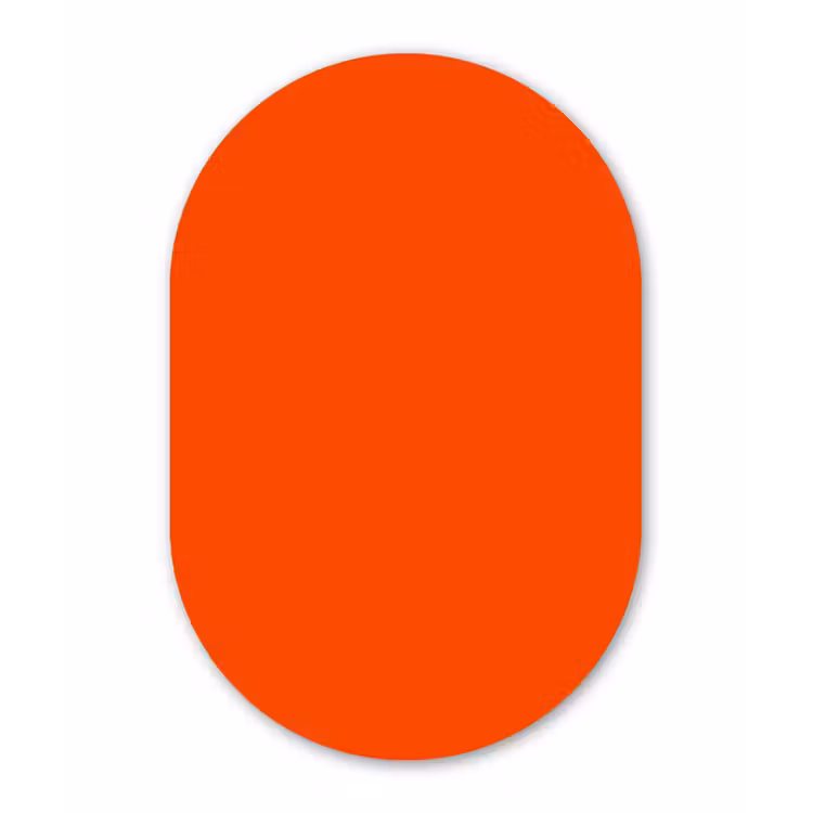 Fiery - Tangerine - Oranje Wandcirkel Ovaal Forex klein 630 -3d