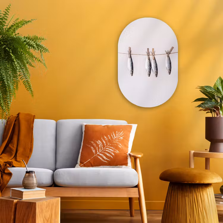 Oval - Plastic - Fish - Hanging - Food - Vis - Hangend - Eten Wandcirkel Ovaal Forex klein