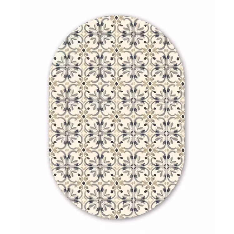 Floraal - Patroon - Kleurrijk Wandcirkel Ovaal Forex klein 630 -3d