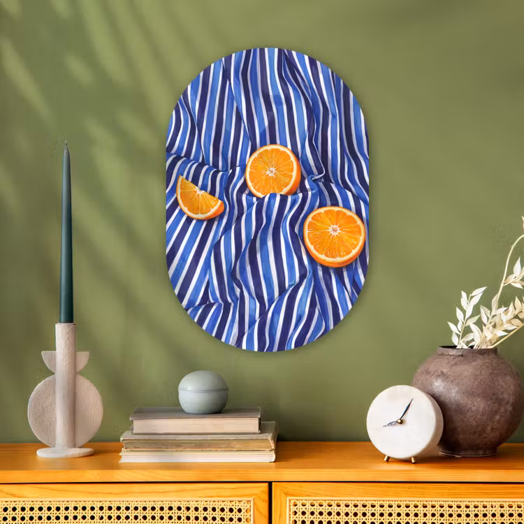 Oval - Plastic - Food - Fruit - Orange - Eten - Fruit - Oranje Wandcirkel Ovaal Forex klein