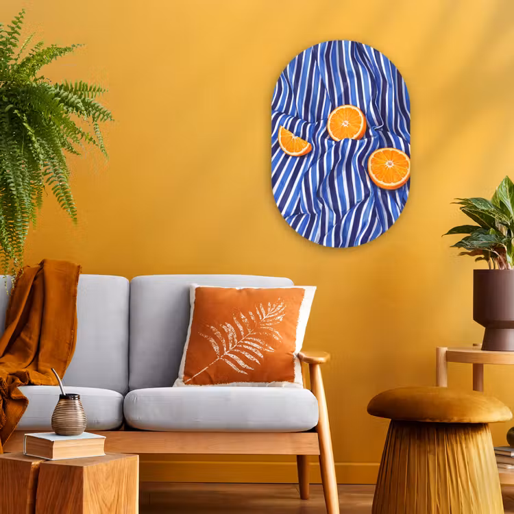 Oval - Plastic - Food - Fruit - Orange - Eten - Fruit - Oranje Wandcirkel Ovaal Forex klein