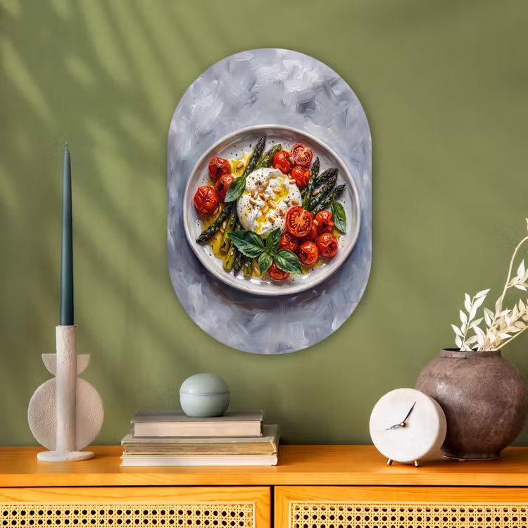 Eten - Groenten - Kaas - Modern - Vers Wandcirkel Ovaal Forex klein -sfeer2