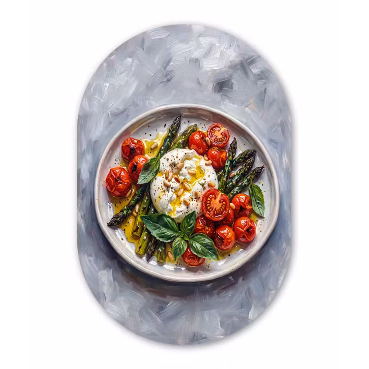 Eten - Groenten - Kaas - Modern - Vers Wandcirkel Ovaal Forex klein -3d