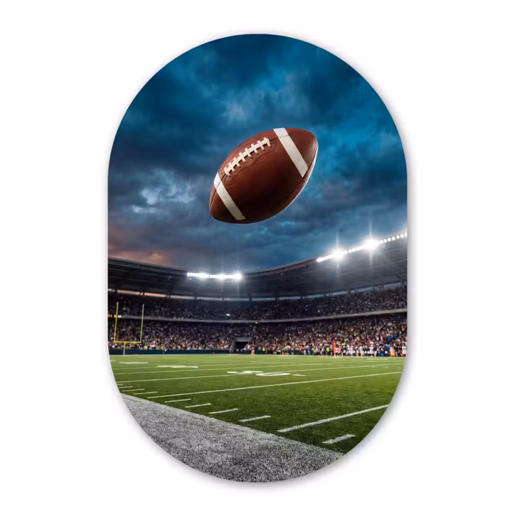 Football - Bal - Stadion - Sport Wandcirkel Ovaal Forex klein -3d