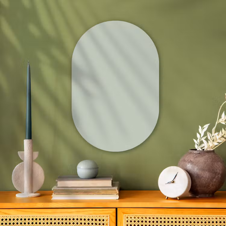 Frosted - Mint - Groen Wandcirkel Ovaal Forex klein 630 -sfeer2