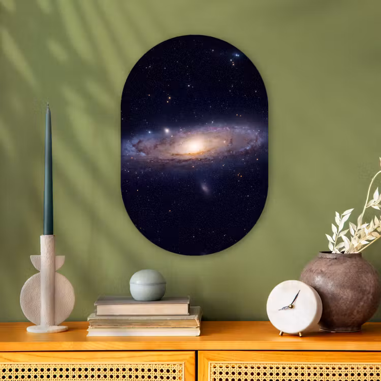 Oval - Plastic - Galaxy - Space - Cosmos - Sterrenstelsel - Ruimte - Kosmos Wandcirkel Ovaal Forex klein