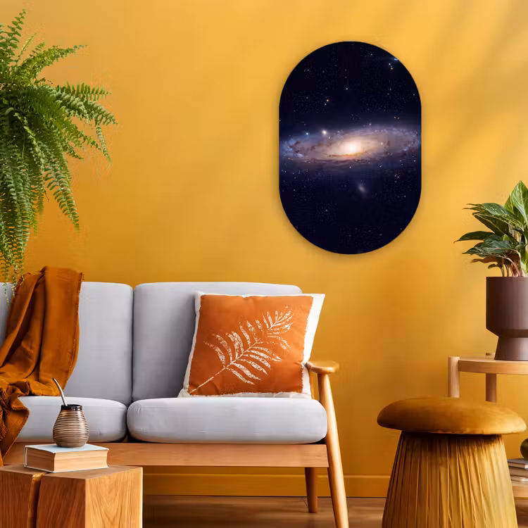 Oval - Plastic - Galaxy - Space - Cosmos - Sterrenstelsel - Ruimte - Kosmos Wandcirkel Ovaal Forex klein