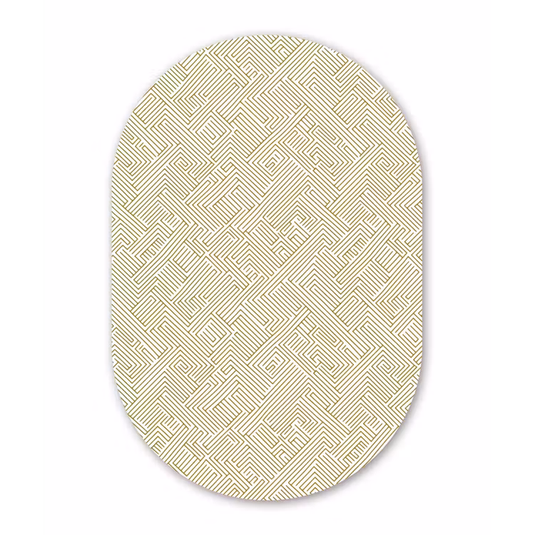 Geometrisch - Lijnen - Groen Wandcirkel Ovaal Forex klein 630 -3d