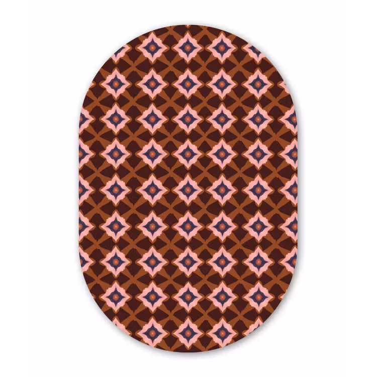 Geometrisch - Sierlijk - Bruin Wandcirkel Ovaal Forex klein 630 -3d