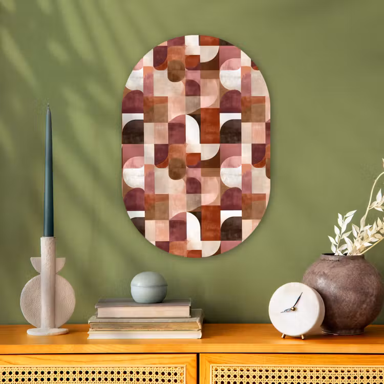 Geometrie - Modern - Retro Wandcirkel Ovaal Forex klein 630 -sfeer2
