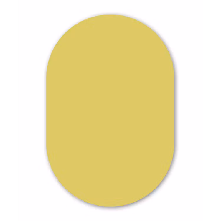 Golden - Ochre - Geel Wandcirkel Ovaal Forex klein 630 -3d