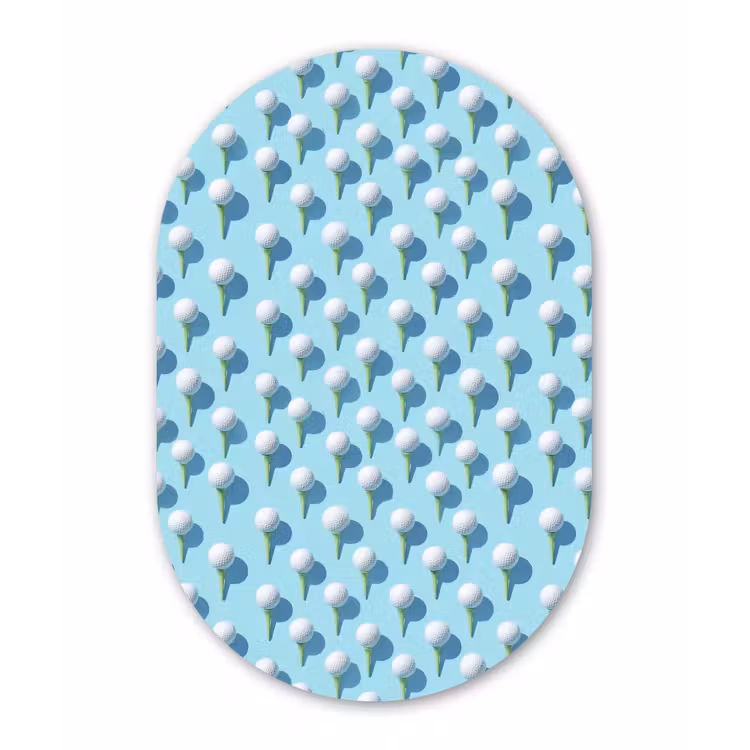 Golf - Ballen - Blauw Wandcirkel Ovaal Forex klein 630 -3d