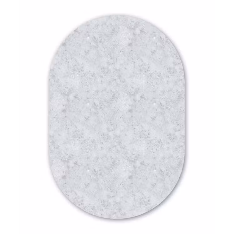 Grijs - Terrazzo-effect - Beton Wandcirkel Ovaal Forex klein 630 -3d