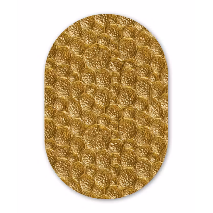 Gehamerd - Mozaïek - Antiek - Goud Wandcirkel Ovaal Forex klein 630 -3d