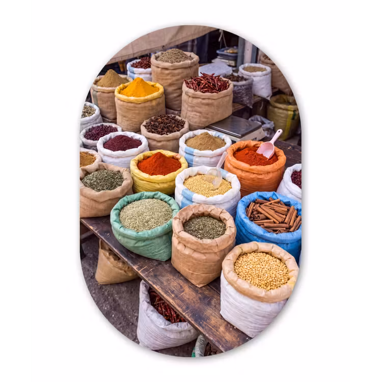 Oval - Plastic - Herbs - Bags - Market - Kruiden - Zakken - Markt Wandcirkel Ovaal Forex klein