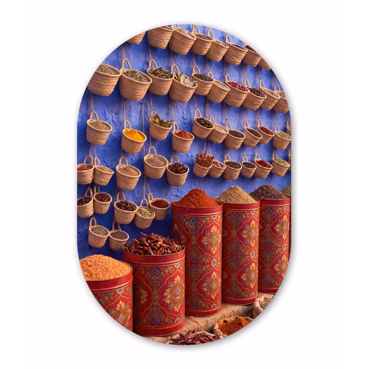 Oval - Plastic - Herbs - Baskets - Market - Kruiden - Manden - Markt Wandcirkel Ovaal Forex klein