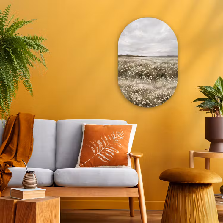 Illustratie - Landschap - Wit Wandcirkel Ovaal Forex klein -sfeer4