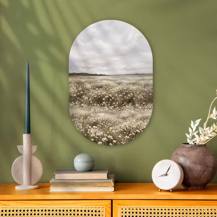 Illustratie - Landschap - Wit Wandcirkel Ovaal Forex klein -sfeer2