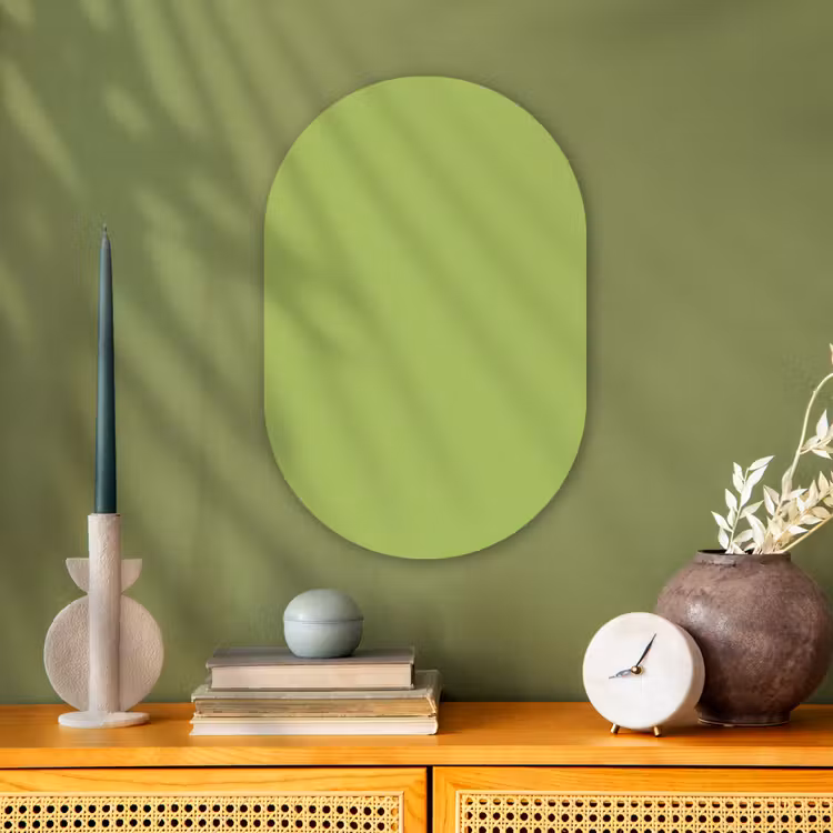 Lime - Glow - Groen Wandcirkel Ovaal Forex klein 630 -sfeer2